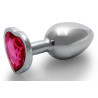 Ouch! Bijou anal Heart Gem S 6 x 2.6cm Argenté-Rose